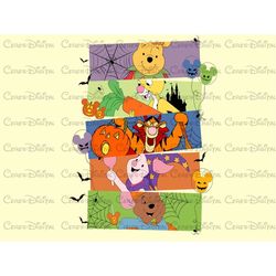 retro honey bear and friends png,pooh bear png,pooh bear halloween png,spooky honey bear png,honey bear halloween,instan