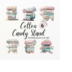 cotton candy stand clipart | cotton candy png | summer clipart | birthday party png | food clipart | shop front clipart