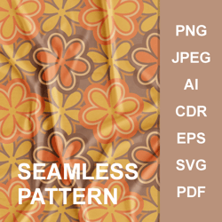 flowers pattern - fall colors seamless pattern - fully editable vector files