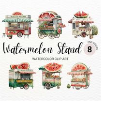 watermelon stand clipart | watermelon party | summer clipart | watermelon decor | food clipart | shop front clipart | co