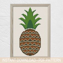 pineapple cross stitch pattern pdf, tropic fruit cross stitch - instant download