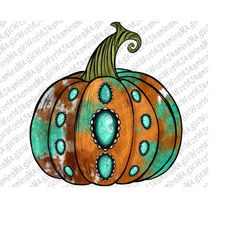 western pumpkin with gemstone png, fall designs, pumpkin png, sublimation designs, instant download,  gemstone png, west