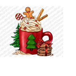christmas coffee cup png sublimation design, christmas png, coffee with cookie png,coffee cups christmas png,coffee clip