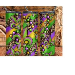 mardi gras carnival fleur de lis tumbler png sublimation design, mardi gras 20oz skinny tumbler png, fleur de lis tumble