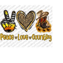 Peace Love Country Sunflower Boots, Western Sublimation Transfer, Punchy Sublimation Transfer, Sublimation transfer, Rea