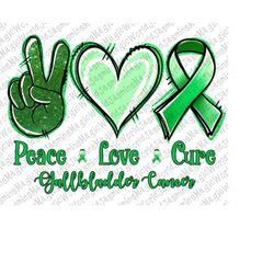 peace love cure gallbladder cancer png ,  gallbladder cancer png ,peace love cure , sublimation deisgn, digital download