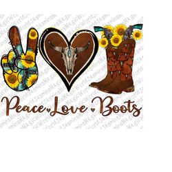 peace love boots png, boots sublimation png, boots digital download,peace love boots png,cowgirl boots sublimation desig