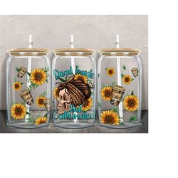 dead inside but caffeinated libbey glass sublimation design,hand drawn skull png,libbey glass png,skull with bandana png