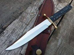 custom hand-made d2 tool steel heavy duty survival hunting bowie knife leather