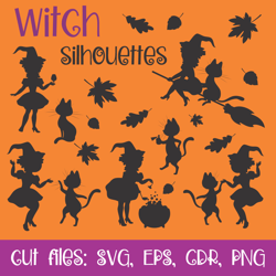 witch silhouettes | svg cutting files