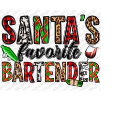 santa's favorite bartender png sublimation design download, christmas bartender png, santa's favorite png, sublimate des