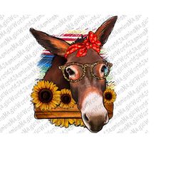 donkey sunflower,bandana png,leopard glasses png,serape background,sunflower design,sublimation design download,digital