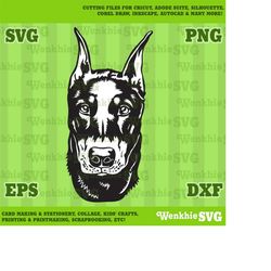 doberman pinscher dog cutting file printable, svg file for cricut