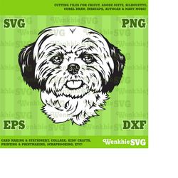 shih tzu pet dog cutting file printable, svg file for cricut