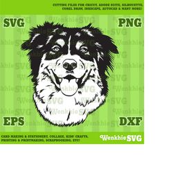 australian shepherd pet dog cutting file printable, svg file for cricut