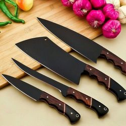 damascus chef set of 4 chef knife - kitchen chef knife set damascus knife