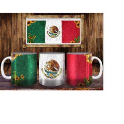 cactus sunflower mexican flag 11oz and 15oz mug png sublimate designs,mexican flag mug png,western mug png,mexico mug pn