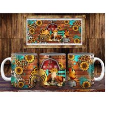 red barn farm animals 15 oz mug png sublimation designs,western farm life png, red barn mug png, farm animals mug png, d