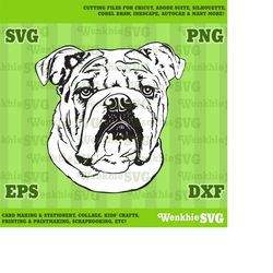 bulldog pet dog cutting file printable, svg file for cricut