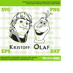 frozen kristoff and olaf cutting file printable, svg file for cricut