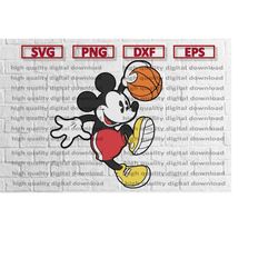 cartoon mickey basketball, cricut cutting file, image files, cartoon clipart, layered digital vector file, svg shirts, b