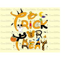 trick or treat png, trick or treat, retro trick or treat png, instant download png, honey bear trick or treat png file,