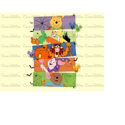 retro honey bear and friends png,pooh bear png,pooh bear halloween png,spooky honey bear png,honey bear halloween,instan