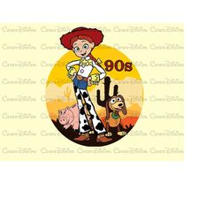 retro 90s jessie png, toy story cowboy png,toy story cowgirl png, the wild west png, family vacation png, high quality p