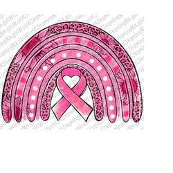 breast cancer rainbow png sublimation design, cancer awareness png, breast cancer png, cancer ribbon png, cancer png, in