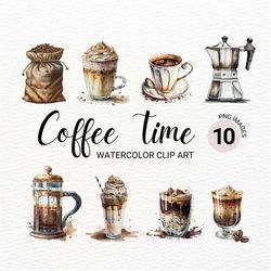 coffee clipart | watercolor coffee cup clipart | food clipart | iced coffee png | coffee mug png | coffee bar decor