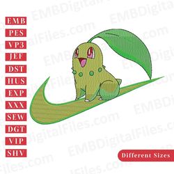 nike swoosh chikorita pokemon embroidery design
