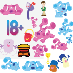 blue's clues cartoon boy and girl bundle svg eps png dxf , for cricut, silhouette, digital download, file cut