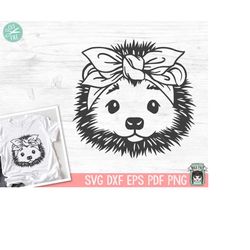 hedgehog bandana svg, hedgehog svg file, hedgehog cut file, hedgehog with bandana, bandana hedgehog svg, animal face, he