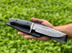 custom hand forged damascus steel hunting survival camping bushcraft bowie knife