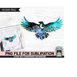 galaxy png sublimation, raven png, bird png, bird silhouette png, raven clipart, bird clipart, space, watercolor png, ad