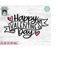 Happy Valentines Day SVG file, Happy Valentines Day cut file, Hand Lettered Valentine svg, ribbon banner, Valentines Day