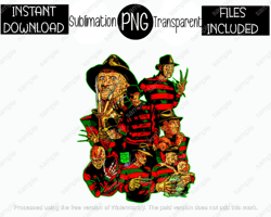 halloween, horror, freddy, neon hands, freddy cluster, classic horror villain png & jpg files sublimation iron transfer