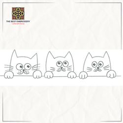 3 cats, embroidery design, the best embroidery, machine enbroidery