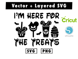 im here for the treats halloween svg and png files for cricut machine , anime svg , manga svg , goku svg