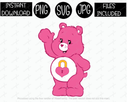 secret bear, care bear, clipart, birthday, nursery shower jpg png svg files sublimation iron transfer cricut tshirt