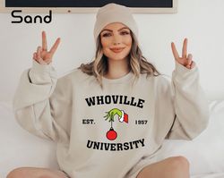 christmas whoville university est 1957 sweatshirt, personalized christmas gift, xmas party shirt, christmas family gift,