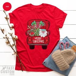 christmas shirts for women, christmas truck shirt, christmas t-shirt, christmas tee, cute christmas shirts, unisex adult