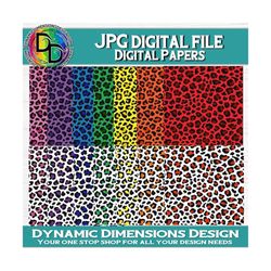 leopard digital paper, pink, leopard print, rainbow, seamless pattern, digital repeatable pattern, elegant blush luxury
