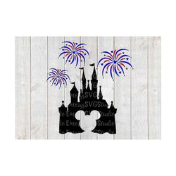 svg dxf file for mickey mouse castle fireworks patriotic display