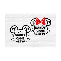 svg dxf file for candy cane crew mickey and minnie