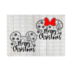 svg dxf file for merry christmas mickey and minnie