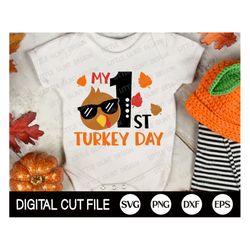 my 1st turkey day boy svg, thanksgiving svg, turkey face svg, turkey day clip art, baby svg, boy thanksgiving shirt, svg