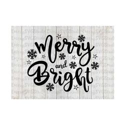 svg png dxf pdf eps merry and bright christmas