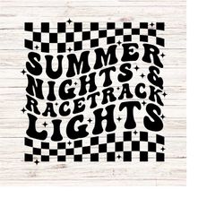 summer nights and racetrack lights svg/png racing mom svg dirt track racing dirt svg racing svg