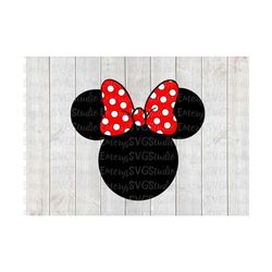 svg dxf file for minnie dotted bow